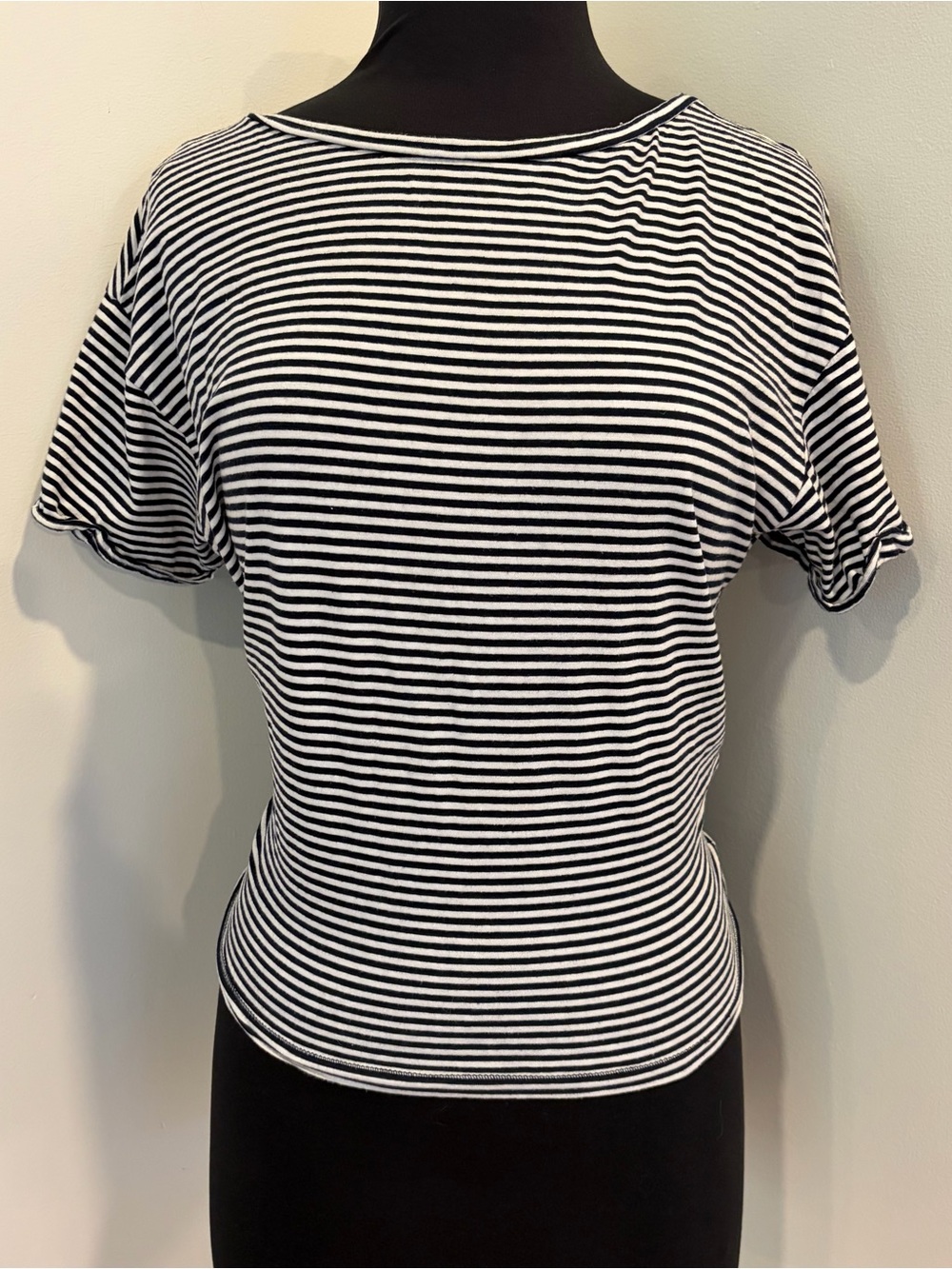 ZARA TRAFALUC striped shirt with back tie size medium